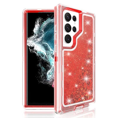 For Samsung S23 Ultra S22 Plus S21 S20 Note20 S10 S9 Girls Liquid Glitter Case - Image 1 of 4