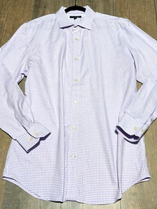 Banana Republic camicia elegante uomo XL viola quadri manica lunga bottoni preppy - Foto 1 di 7