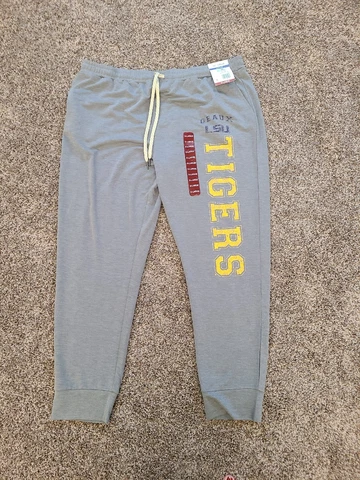 Men's Geaux LSU Tigers XL Gray Lounge Pants, NWT Cover