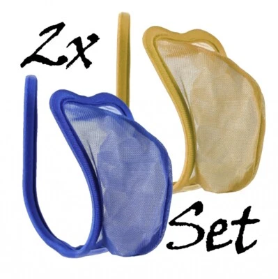 2er Set Cordón C Beige Tanga Azul Transparente Hombre Braguitas La S/M/L - Imagen 1 de 4