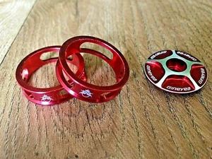 red stem top cap + 2 x 10mm headset spacers 1⅛" fits MTB BMX Road bike - Picture 1 of 5