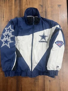 Vintage Dallas Cowboys NFL Mens Pro Player Daniel Young Puffer Jacket Script - Picture 1 of 7
