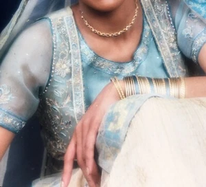 Pakistani indian Angarkha style Engagement/ party wear lehnga dress Vintage Med. - Picture 1 of 12