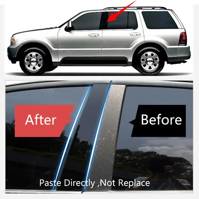 Decal Cover Fit For 2003-05 Lincoln Aviator Pillar Posts Door Window Trim 6PCS  Foto 1 de 4