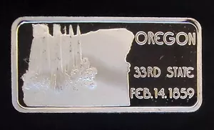 1975 Oregon 33rd State Hamilton Mint Bullion Rare - 999 Silber 1 Oz Unze Kunstbarren - Bild 1 von 2
