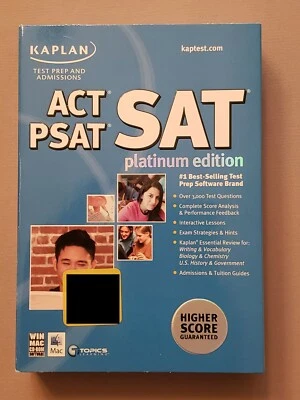 Kaplan SAT ACT PSAT Test Prep Platinum Edition 2007 Win & Mac 6 CDs - Image 1 of 4
