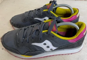 Women’s Size 8 Saucony Originals Jazz Low Pro Gray Pink Yellow Shoes S60124-26 - Picture 1 of 8