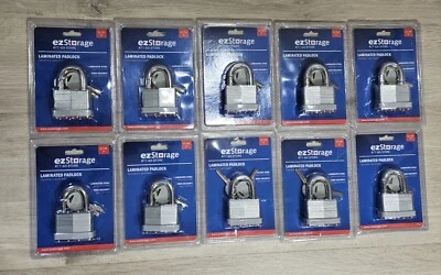 10 Pack 2" Laminated Padlock High Security Laminated Steel Anti Pick 5 Pin  - Image 1 of 4