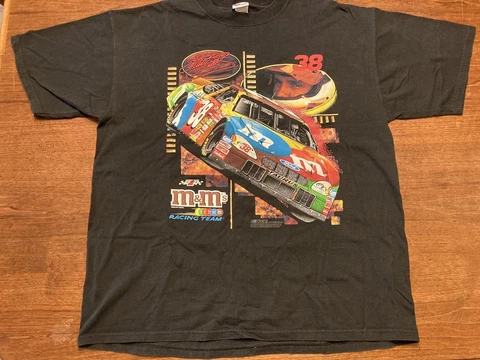 Vintage Chase Authentics Elliott Sadler #38 M&M's Racing Team, RYR XL T-Shirt Cover