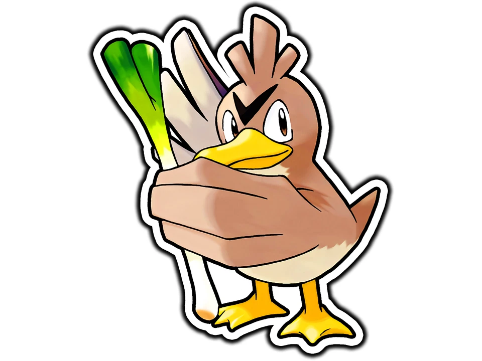 Calcomanía adhesiva de vinilo impermeable troquelada Farfetch'd  Foto 1 de 1