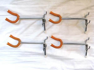 LOT OF 4 INGLES Front facing slat wall GUITAR HANGER - Display Holder - Chrome - Picture 1 of 3