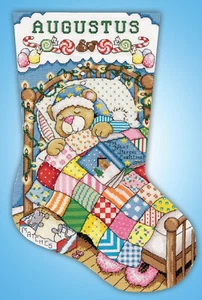 Cross Stitch Kit ~ Design Works Sleepy Bear Christmas Stocking #DW6858 - Picture 1 of 3