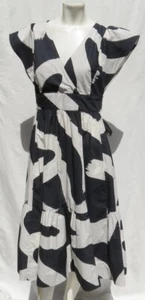 MAEVE by Anthropologie US women’s 6 S Black White Cotton Fit & Flare Midi Dress - Picture 1 of 8