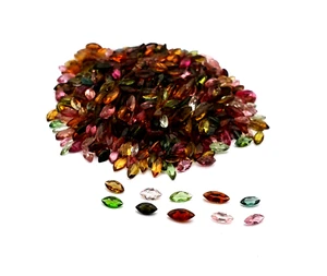 Natural Multi Tourmaline Marquise Cut Gemstone 120 Pcs 1.50x3.50-2x5 MM 10 CT - Picture 1 of 4