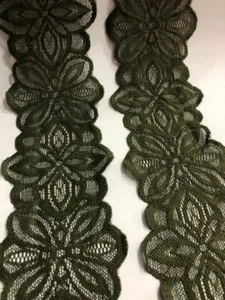 10m/1m verde oliva 7,2 cm elegante encaje borde elástico nuevo en tienda - Imagen 1 de 3