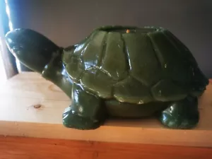 Brand New Late 70's Green Turtle Candle with no Scent, 1 Wick. Heavy and Cute - Picture 1 of 5