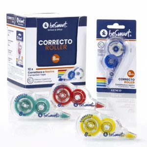 CORRETTORE A NASTRO IN BLISTER BOX 12 PEZZI ROLLER 8 MT 4 COLORI ASSORTI - Foto 1 di 1