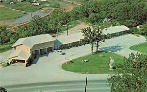 Harrison Arkansas Oasis Motel Aerial Ozarks Bull Shoals Dam AR Vintage Postcard - Picture 1 of 2