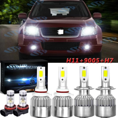 For Suzuki Grand Vitara 2006-2013 6pcs LED Headlight Hi/Lo Fog Light Combo Bulbs - Image 1 of 4
