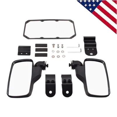 Adjustable Rear Side & Center Mirrors For Can-Am Defender HD5/HD7/HD8/HD9/HD10 - Image 1 of 4