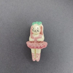 Rabbit Bunny Ballerina 2" Plastic Brooch Pin Easter - Picture 1 of 2