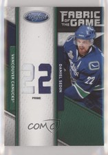 2011 Certified Fabric of the Game Materials Jersey Number Prime /10 Daniel Sedin