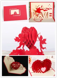 Jahrestag Valentinstag Hochzeit 3D Pop Up Grußkarte Geburtstag Danke - Bild 1 von 34