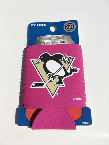 NEW - PITTSBURGH PENGUINS NHL LOGO  BOTTLE/CAN COOLER (KOLDER) - PINK Cover