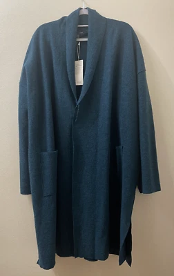 NUEVO CON ETIQUETAS $498 Eileen Fisher Alpine Abrigo Ligero de Lana Hervida con PIN Mediano Foto 1 de 3