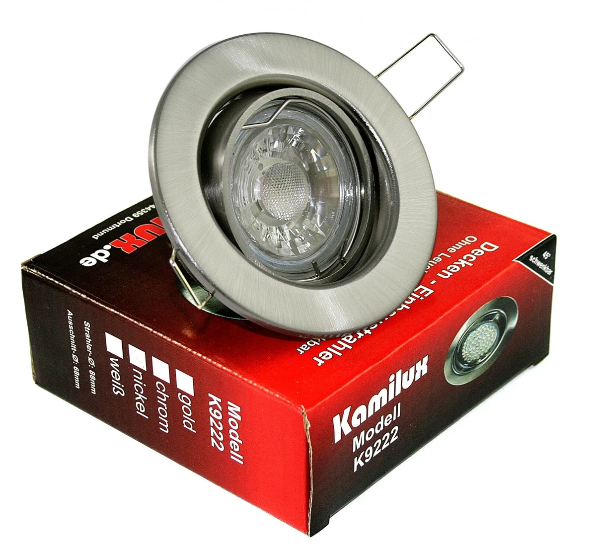 6x LED Einbaustrahler Set – 7 Watt Warmweiß, Silber, Schwenkbar Für 70mm Bohrloch