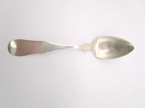 Antique J. Hall Marked Table Serving Spoon 6" Rare Very Old Cover