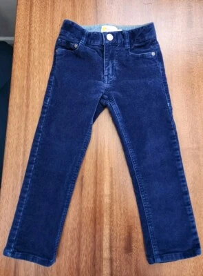 Pantalones de pana Boden para niños talla 3T azul oscuro bolsillos cintura ajustable Foto 1 de 4