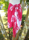 Robe jupe courte Sarong Pareo rose blanc hibiscus Luau plage piscine croisière enveloppante