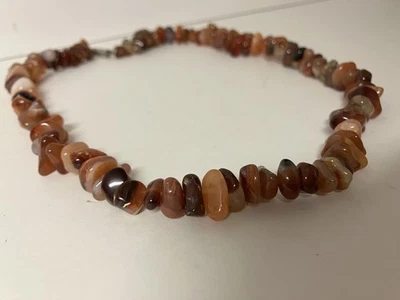 Collar de ágata cornalina pulida grueso 19 pulgadas ¡Bonito!! Foto 1 de 4