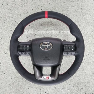 Toyota Hilux GR Sport Steering Wheel Red Stitching Fortuner Tacoma Genuine OEM - Picture 1 of 6
