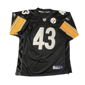 Reebok Authentic Pittsburgh Steelers Jersey Troy Polamalu #43 Sewn Size 52 Men - Picture 1 of 7