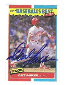 Signed DAVE PARKER Cincinnati Reds 1987 Fleer Baseball's Best Card # 29 w/COA - Picture 1 of 1