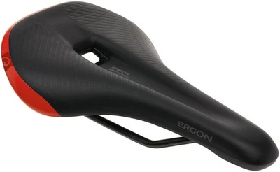 Ergon SM Pro Saddle - Risky Red Micfrofiber Cover Topeak QuickClick Adaptor - Image 1 of 4