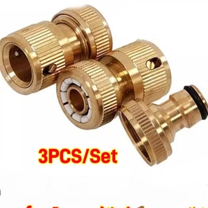 Gartenschlauch Verbinder Adapter Kupplung Schnellkupplung 4-tlg Set 3/4" Messing - Bild 1 von 6
