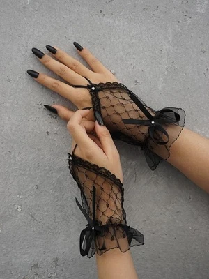 Sexy Womens Gloves Ladies Bridal Wedding Gloves Evening Party Fancy Costume US - Image 1 of 4