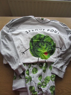 Next Brussels Sprouts Ladies Christmas Pyjamas size XL - Image 1 of 4