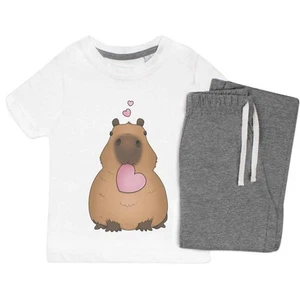 'Sweetheart Capybara' Kids Nightwear / Pyjama Set (KP038302) - Picture 1 of 10