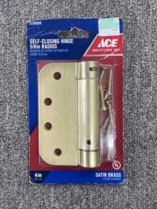 New ACE 4” Satin Brass Self Closing Hinge - 5/8” Radius 5298088 - Picture 1 of 3
