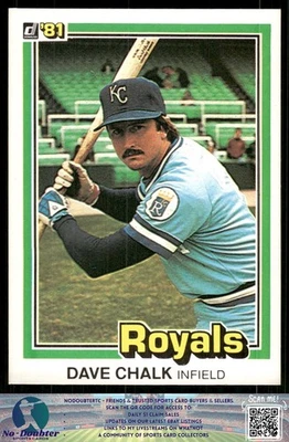 1981 Donruss #101 Dave Chalk Kansas City Royals 81DB - Image 1 of 2