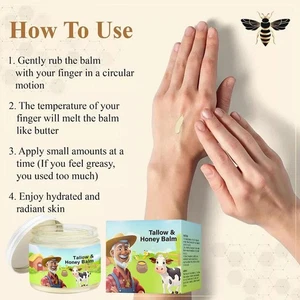 Tallow & Honey Balm，Tallow Face Moisturizer, Beef Tallow D E For Skin A1J6 - Picture 1 of 17