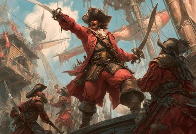 Pirate Battle Naval Warfare Oil Painting Home Decor Wall Art Printed on Canvas 5 - Image 1 of 4