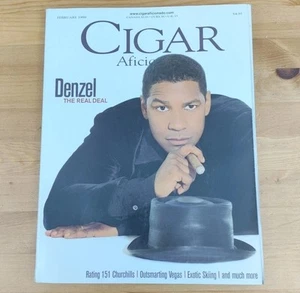 Vintage 90s Cigar Aficionado Magazine Denzel Washington February 1998 - Picture 1 of 5