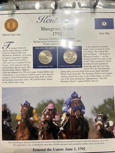 2001 Kentucky P & D STATEHOOD QUARTERS WITH STAMPS PANEL - Picture 1 of 3