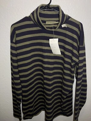 Suéter Calvin Klein Sport Para Hombre Vintage Años 90 Cuello Alto Rayas Verde Foto 1 de 4