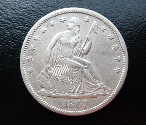 1867 S Seated Liberty Half Dollar ~ Choice Specimen Cover